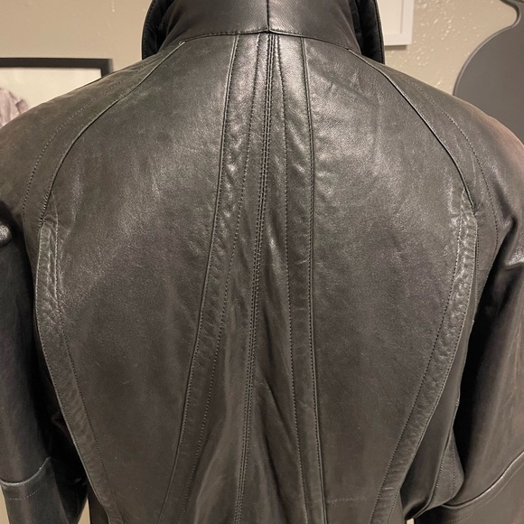 Marc Buchanan for Tannery West Vintage Leather and Fur Wide Collar Style Jacket - Picture 12 of 16